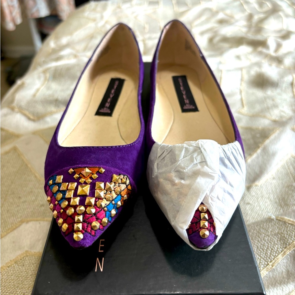 Steve Madden Purple Studded Toe Ballet Flat - Size 6 NWT